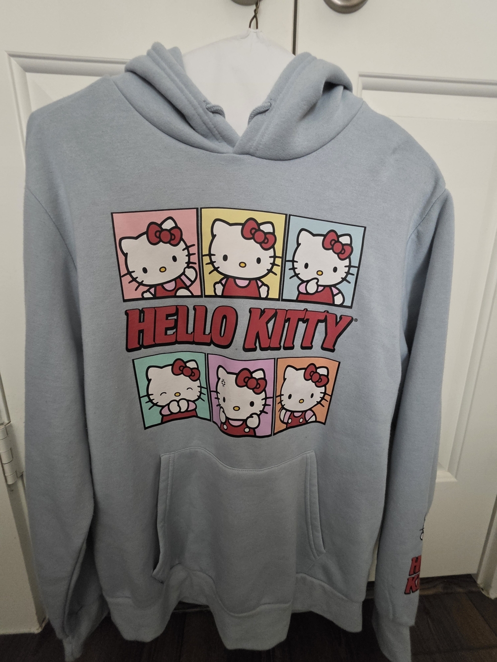 Hello Kitty Light Blue Graphic Hoodie Size L